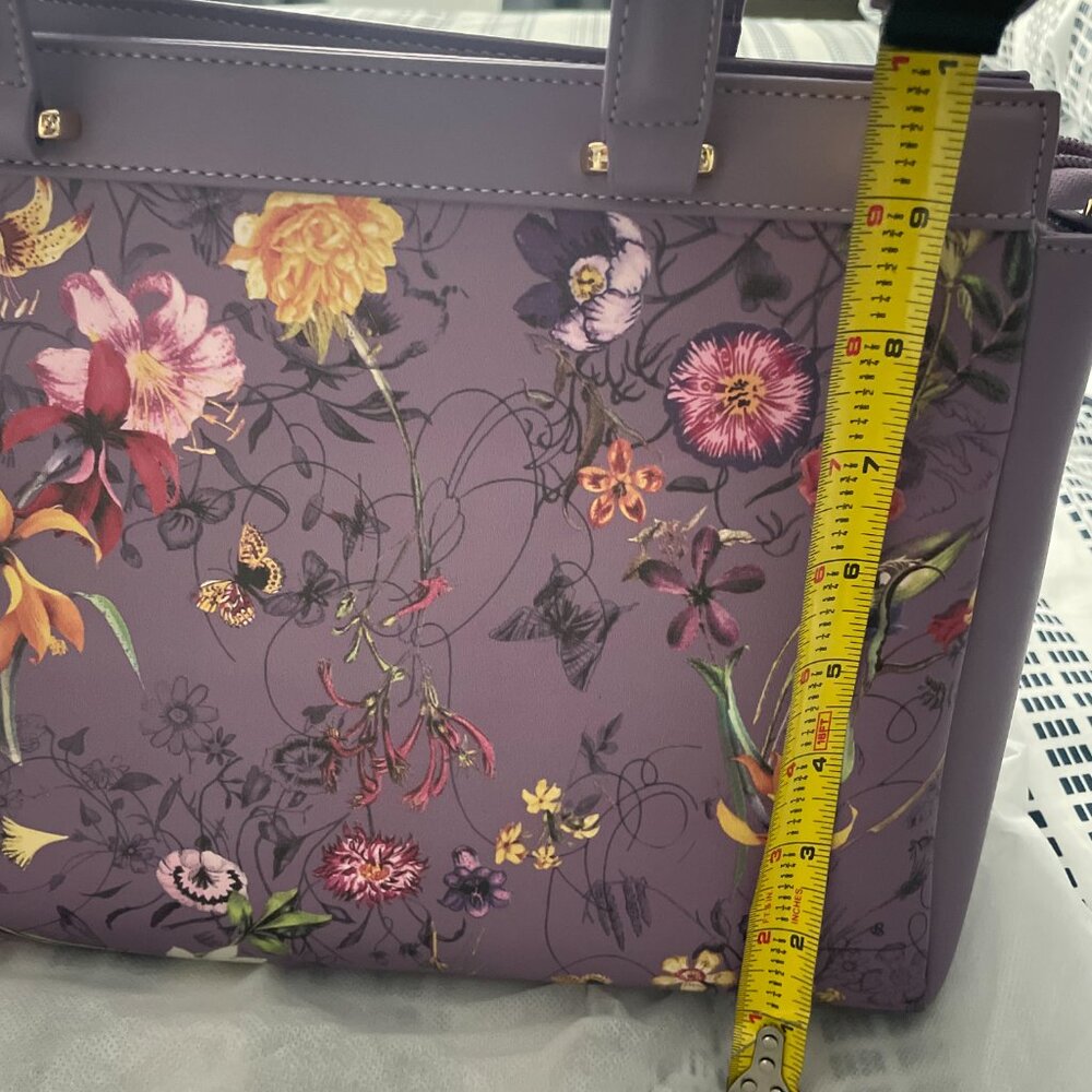 Purple floral purse - vegan leather - Picture 6 of 8